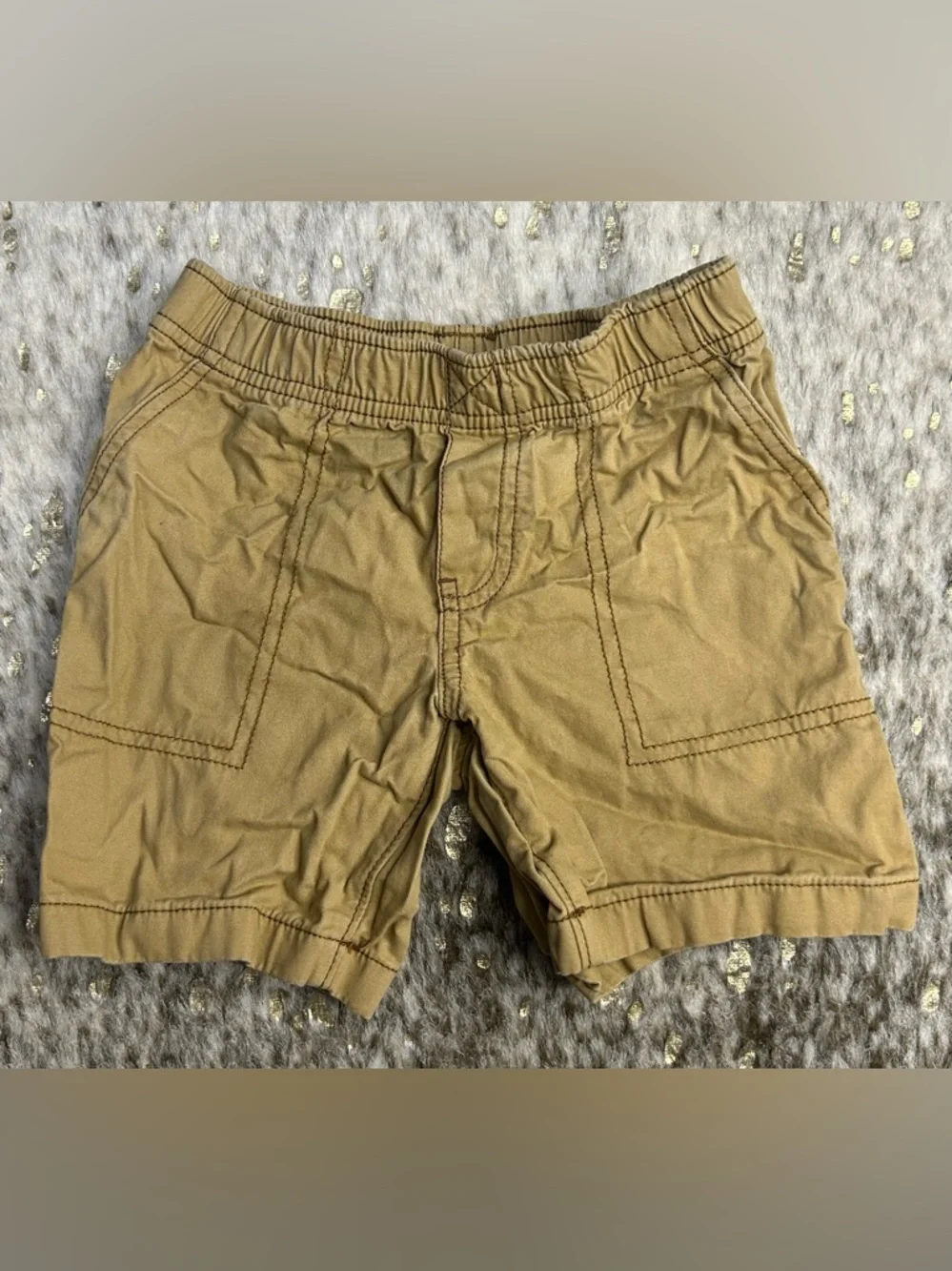 5 for $25🔥Carter's Elastic‎ Waist Tan Cargo Shorts 3T